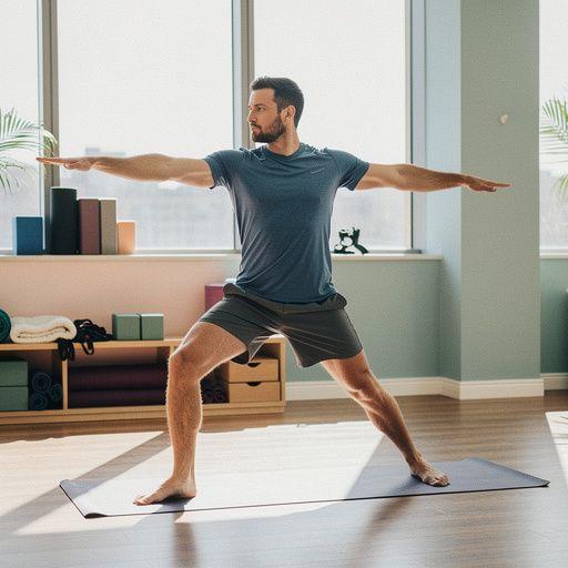 Uczestnicy zajęć jogi w harmonijnym ruchu, synchronizując oddech.