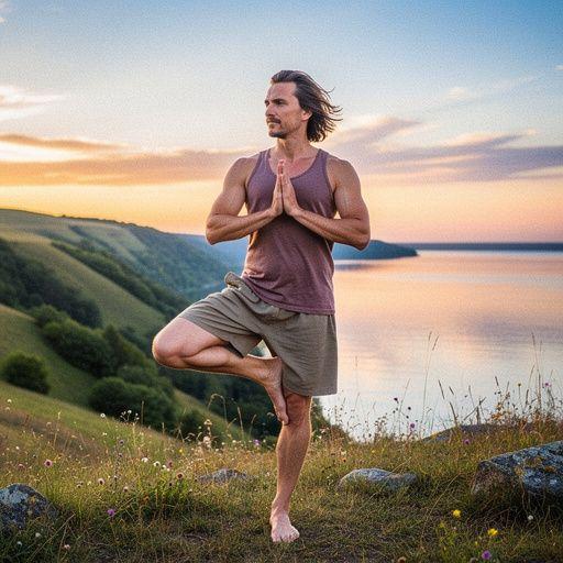 Osoba wykonująca asanę w plenerze, ciesząc się naturą.